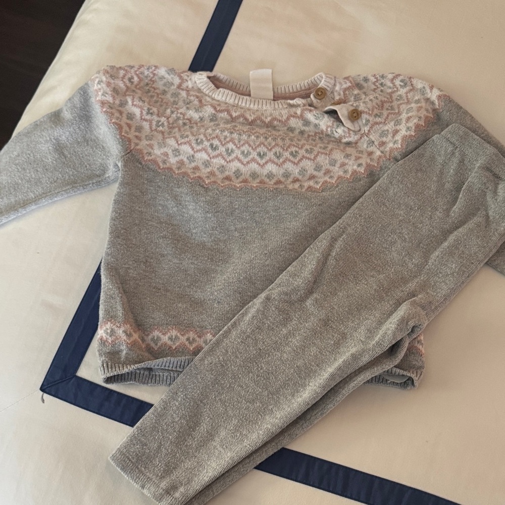 H&M Soft Pink and Cream Knit Set